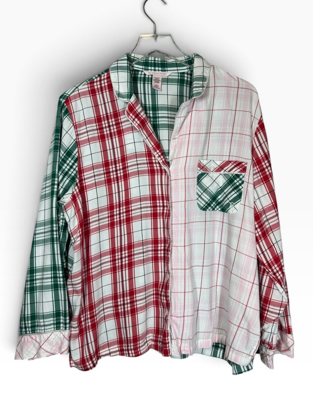 VICTORIA'S SECRET Women's Large Flannel Long Pajama Set Mix Match Plaid - Picture 4 of 15